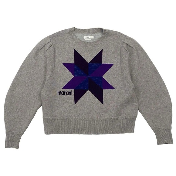 Isabel Marant Gray and Purple Star Sweater - Picture 2 of 5